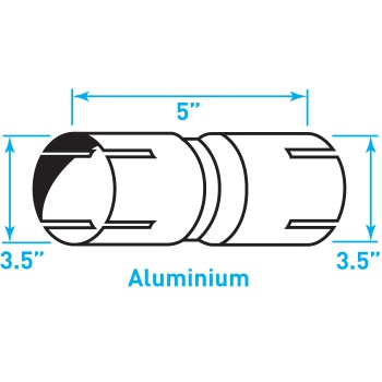 Truck Exhaust Coupler Double 16g, ​Aluminized Steel - 3.5"